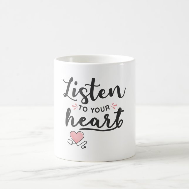 Lyssna på ditt hjärtstoscope kaffemugg (Center)