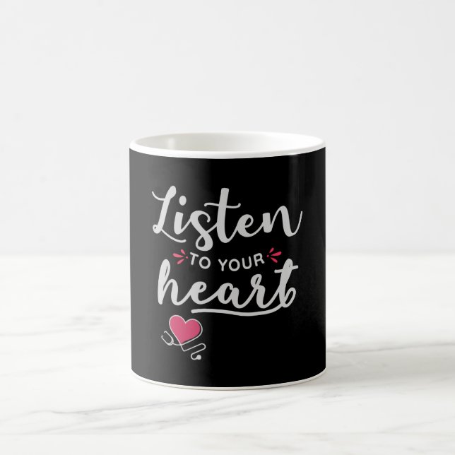 Lyssna på ditt hjärtstoscope kaffemugg (Center)