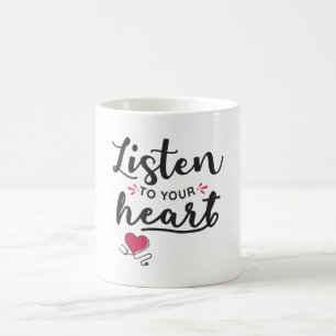 Lyssna på ditt hjärtstoscope kaffemugg