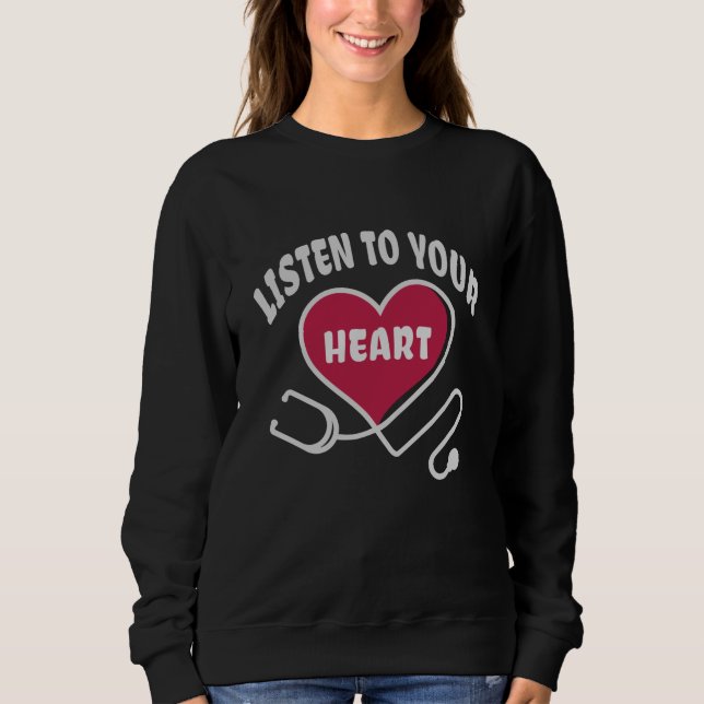 Lyssna på ditt hjärtstoscope t shirt (Framsida)