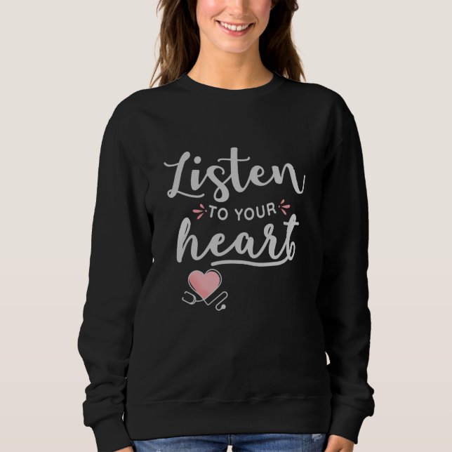 Lyssna på ditt hjärtstoscope t shirt (Framsida)