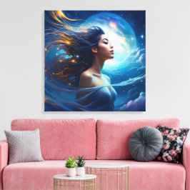 Lyssna på ditt högre självval | Meditation Andlig Canvastryck