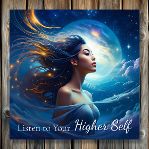 Lyssna på ditt högre självval Meditation Andlig Poster