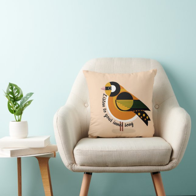 Lyssna på ditt inre Sång Bird Dekorativ kudde (Stol)