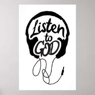 Lyssna på Gud Art Christian Art Motivational Art Poster