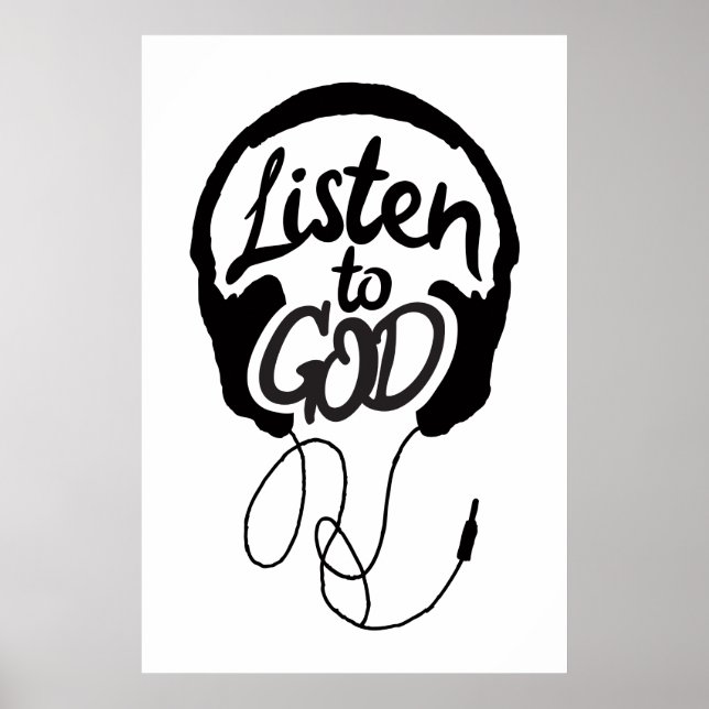 Lyssna på Gud Art Christian Art Motivational Art Poster (Framsidan)