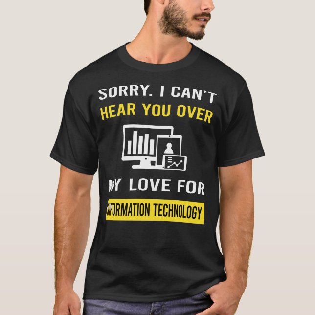 Lyssna på informationstekniken t shirt (Framsida)