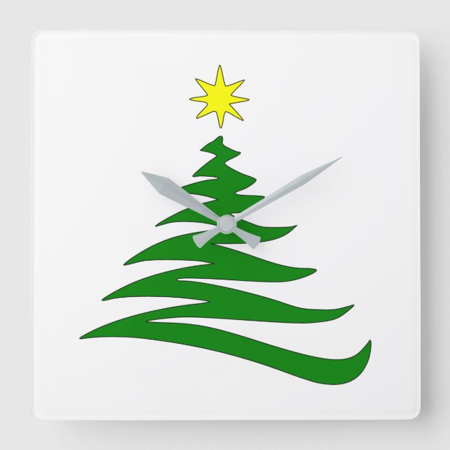 **LYSSNA PÅ JULGRANEN** Fyrkantig väggklocka (Framsida)