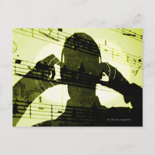 Lyssna på musik vykort