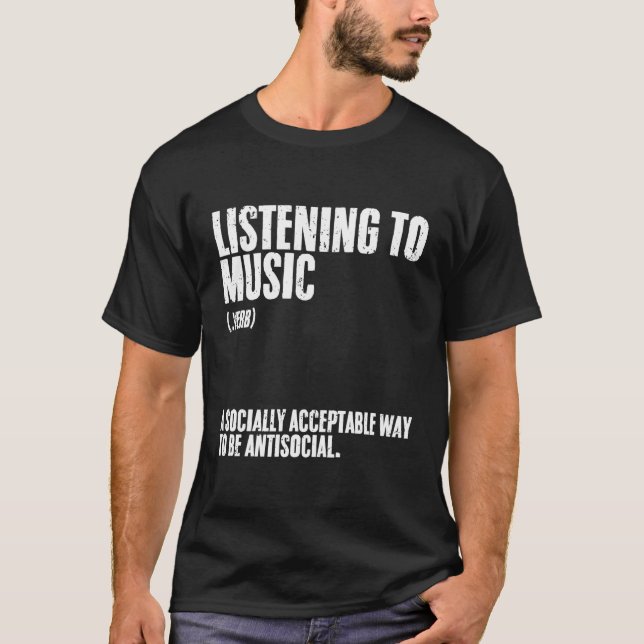 Lyssna på musikdefinition för introduktioner t shirt (Framsida)