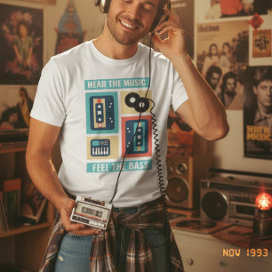 Lyssna på musiken och känn bäcken 90-talsmusik i t shirt