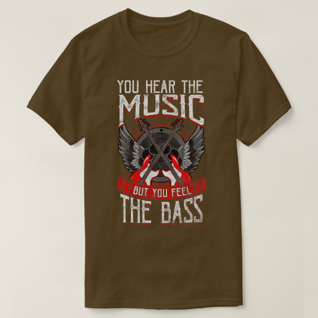 Lyssna på musikkänslan hos Bass Player Bassistance T Shirt (Design framsida)