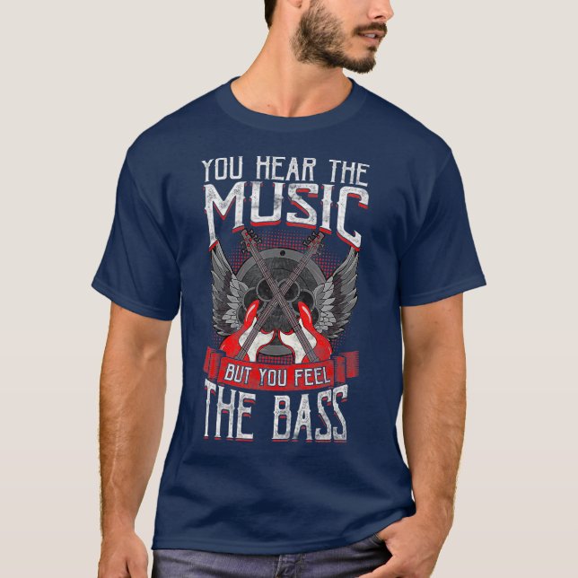 Lyssna på musikkänslan hos Bass Player Bassistance T Shirt (Framsida)