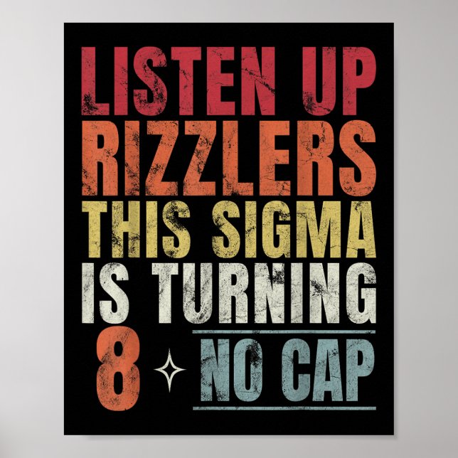Lyssna på Rizzlers Sigma håller på att bli 8 Birth Poster (Framsidan)
