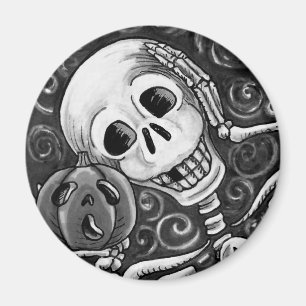 LYSSNA TILL DIN PUMPKIN, HALLOWEEN SKELETON MAGNET