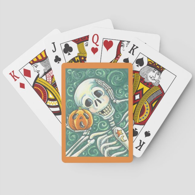 LYSSNA TILL DIN PUMPKIN, SKELETONDÄCK AV KORT CASINOKORT (Baksidan)
