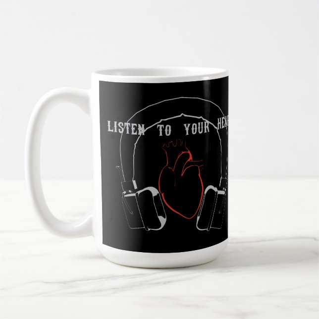 Lyssna till ditt hjärta kaffemugg (Vänster)