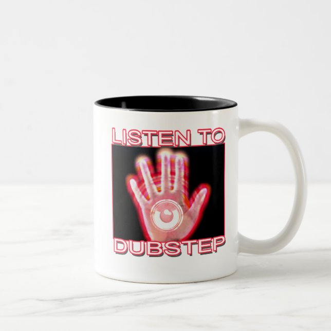 LYSSNA TILL DUBSTEP Två-Tonad MUGG (Höger)