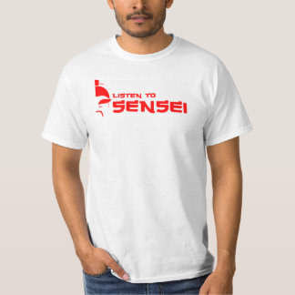 Lyssna till Sensei (vit/rött) T-shirt