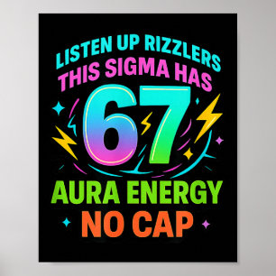 Lyssna Upp Rizzlers Denna Sigma Har 67 Aura Energ Poster