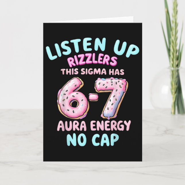 Lyssna Upp Rizzlers Denna Sigma Har 67 Aura Energi Kort (Framsida)