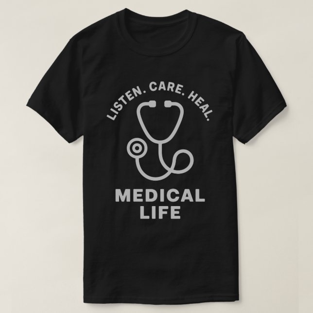 Lyssna Vård Läkare Te T Shirt (Design framsida)