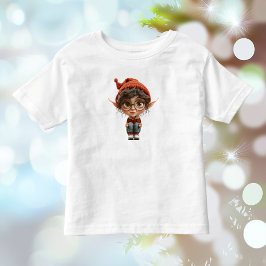 Lyssnande tjej julalva småbarns t-shirt