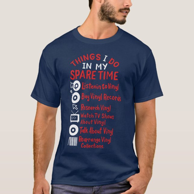 Lyssnande Vinylvänner T Shirt (Framsida)