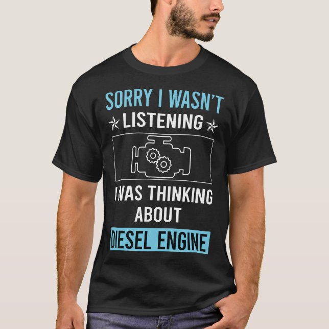 Lyssnar inte på diesel motor t shirt (Framsida)