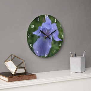 Lyster Blå Iris Blomma Väggklocka