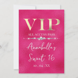 Lyster Guld VIP på het rosa Inbjudningar