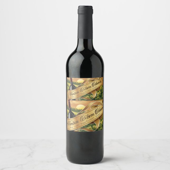 Lysterös mousserande vin Bröllopsdusch Mini mousse Vinflaska Etikett (Framsida)