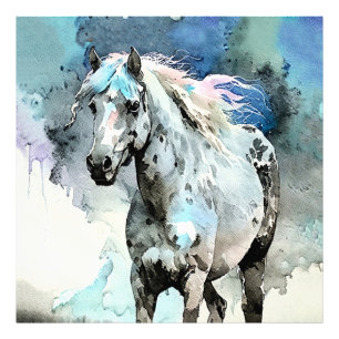 Lystig Appaloosa-sto Vattenfärg Fototryck