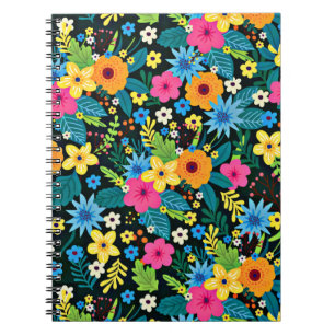 Lystna Ditsy Blommor Blommönster Design-43785 Anteckningsbok