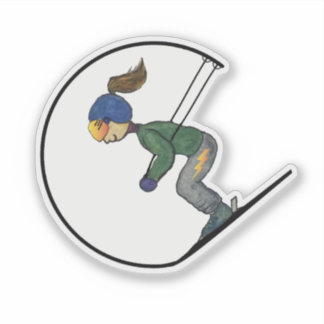 Lystring Quad Skier - Fästare Klistermärken