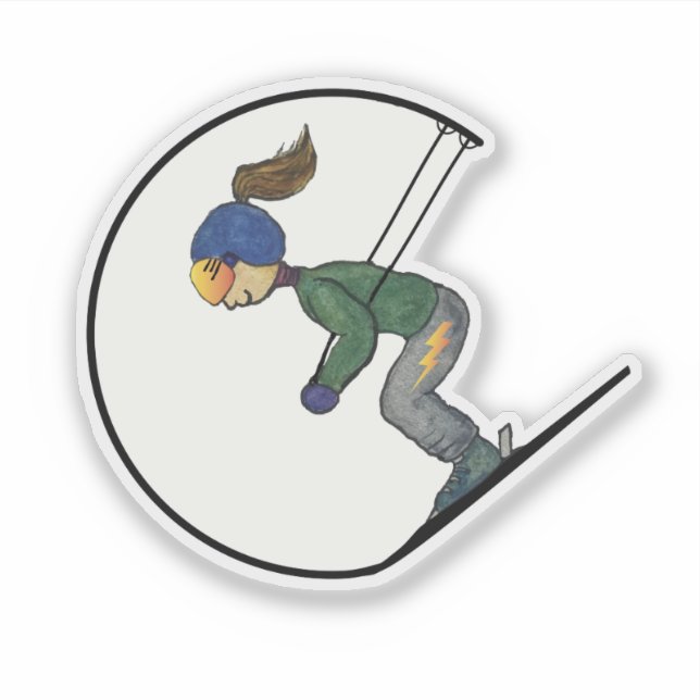 Lystring Quad Skier - Fästare Klistermärken (Framsida)