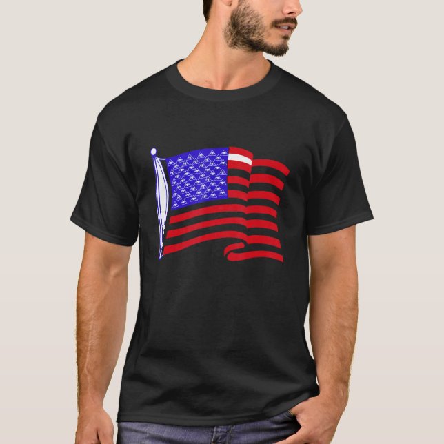 lysuminatisymboler flagga american t shirt (Framsida)