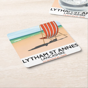 Lytham St Annes Lancashire kustomotiv Underlägg Papper Kvadrat