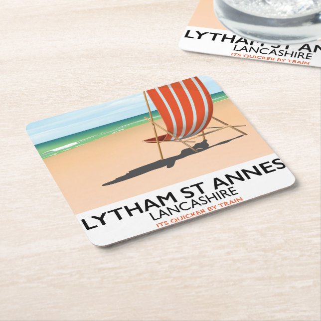 Lytham St Annes Lancashire kustomotiv Underlägg Papper Kvadrat (Vinklad)