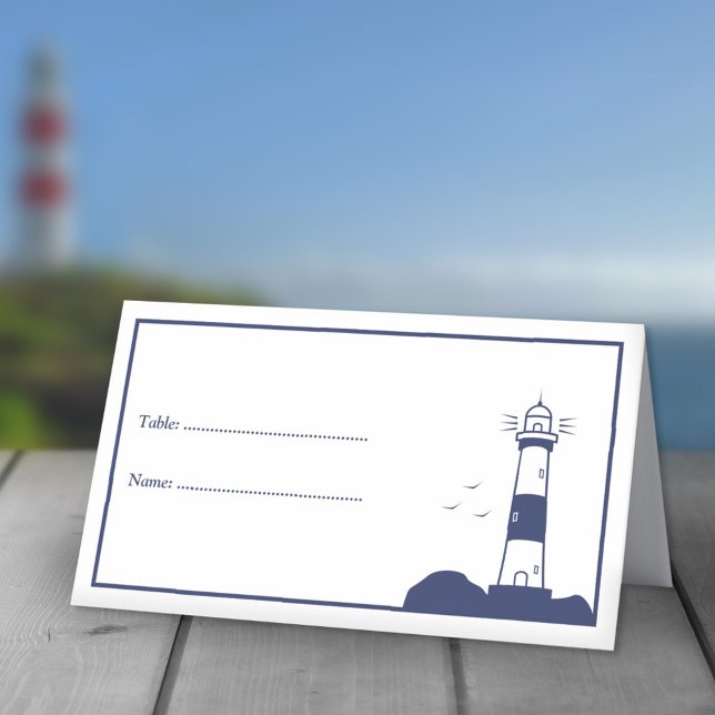 Lythouse Bröllop ortskort Placeringskort (Lighthouse Wedding Place Cards)