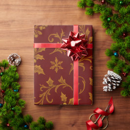 Lyx 24K Poinsettia Ruby & Guld Jul Presentpapper