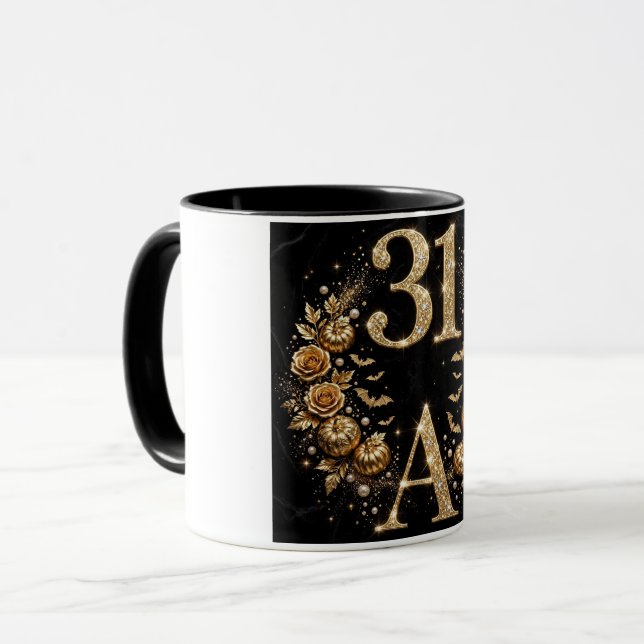 Lyx 31-års födelsedagsmugg Bokstav A Guld Mugg (Framsida vänster)