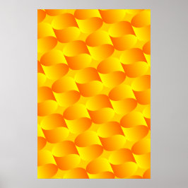 Lyx 3D Guld Fjäll Mönster Optisk Illusion Poster