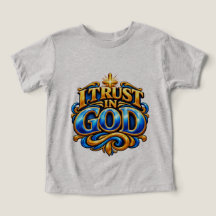 Lyx 3D Guld Jag Litar På Gud Kristet T-Shirt