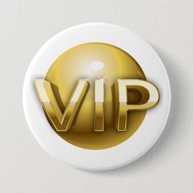 Lyx 3D Guld VIP-märke Knapp (Framsida)