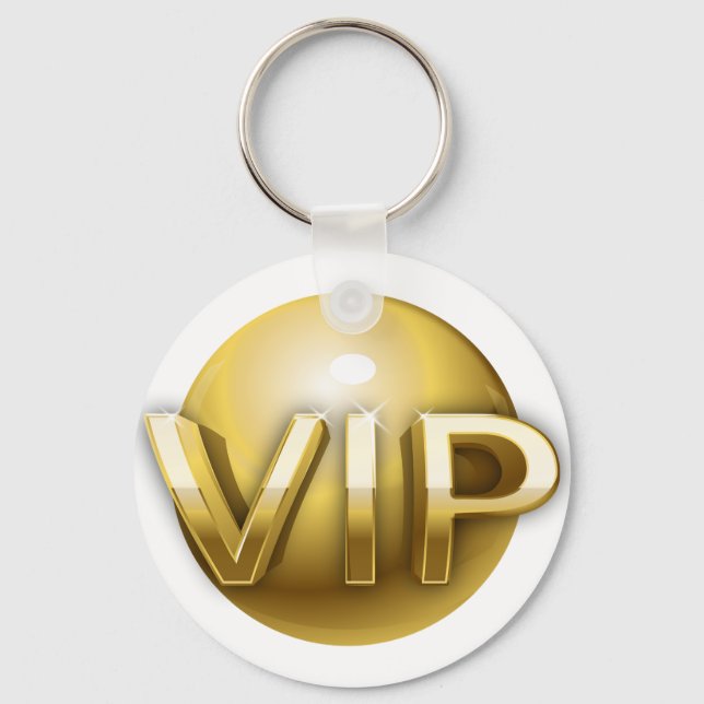 Lyx 3D Guld VIP-märke Nyckelring (Framsida)