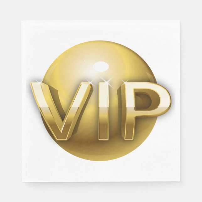 Lyx 3D Guld VIP-märke Pappersservett (Framsidan)