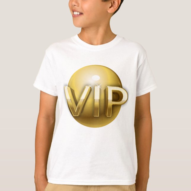 Lyx 3D Guld VIP-märke T Shirt (Framsida)