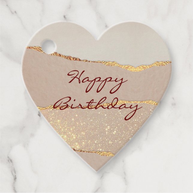 Lyx Anpassa Glitter Rosa Guld Gåvor Etiketter (Framsida)