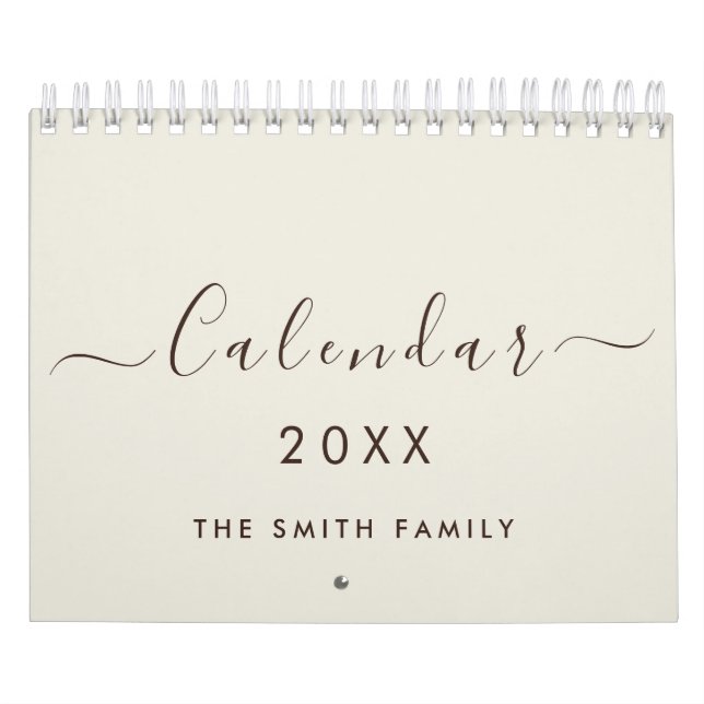 Lyx Antik Linne 2027 Skript Anpassat Namn Kalender (Omslag)
